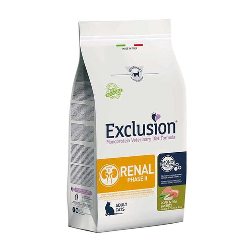Exclusion Cat Renal Phase 2 gatti adulti maiale piselli e riso 300 gr