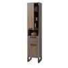 Colonna da bagno 2 Ante ed 1 Cassetto stile Industrial grigio e rovere h 190 cm