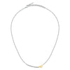 Collana TRUSSARDI donna T-Logo acciaio / oro / cristalli bianchi