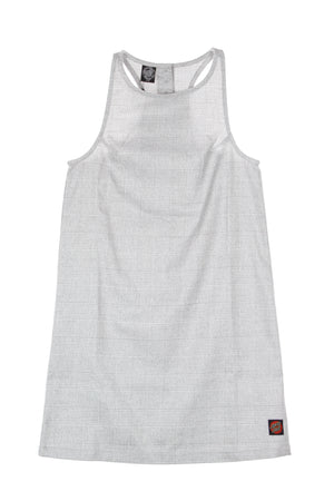 SANTA CRUZ Vestito Donna Coombe Dress Check Grey da donna