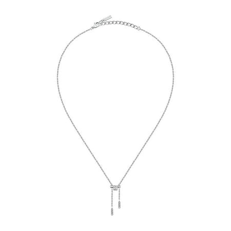 Collana TRUSSARDI donna T-Shape acciaio / cristalli bianchi