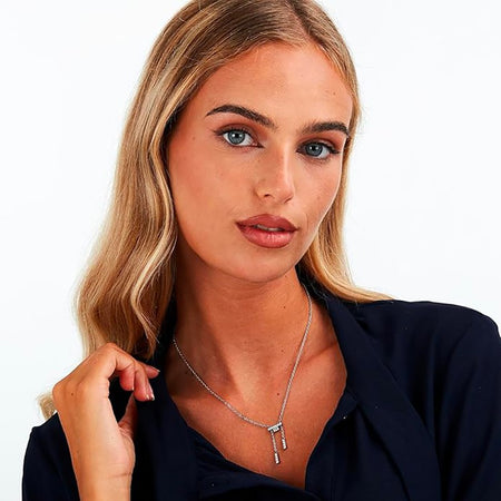 Collana TRUSSARDI donna T-Shape acciaio / cristalli bianchi