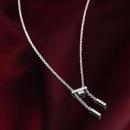 Collana TRUSSARDI donna T-Shape acciaio / cristalli bianchi