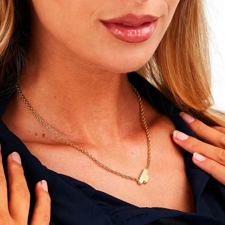 Collana TRUSSARDI donna T-Logo dorata / cristalli bianchi