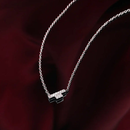 Collana TRUSSARDI donna T-Logo acciaio / cristalli bianchi
