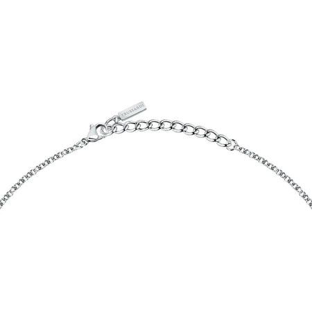 Collana TRUSSARDI donna T-Logo acciaio / cristalli bianchi