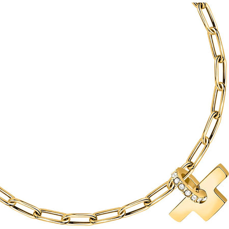 Bracciale TRUSSARDI donna T-Logo dotato / cristalli bianchi