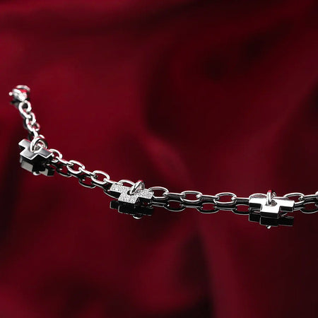 Bracciale TRUSSARDI donna T-Logo acciaio / cristalli bianchi