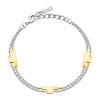 Bracciale TRUSSARDI donna T-Logo doppio acciaio / dorato