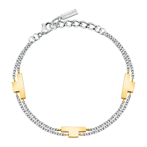 Bracciale TRUSSARDI donna T-Logo doppio acciaio / dorato