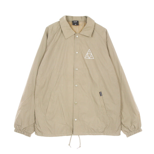 HUF Giacca Coach Jacket Uomo Essentials Tt Coaches Jacket Stone da uomo