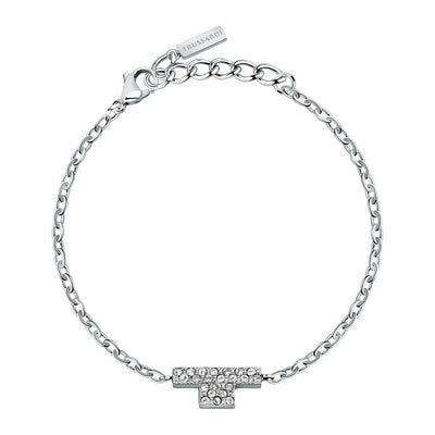 Bracciale TRUSSARDI donna T-Logo acciaio / cristalli bianchi