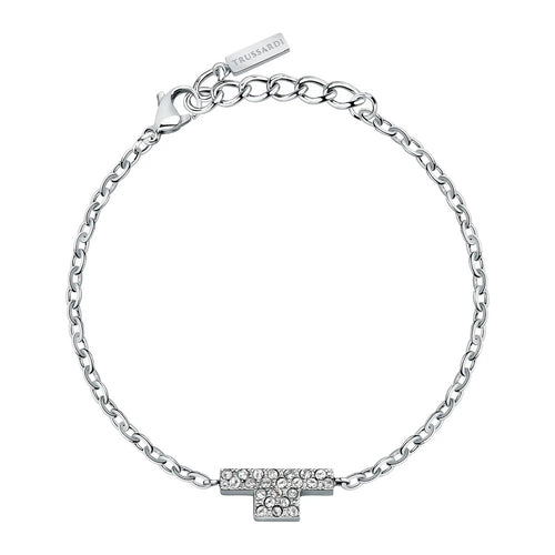 Bracciale TRUSSARDI donna T-Logo acciaio / cristalli bianchi