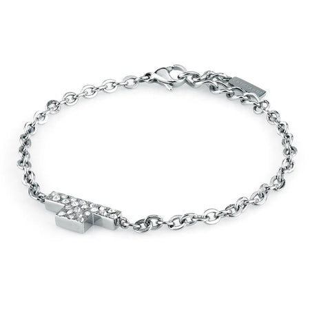 Bracciale TRUSSARDI donna T-Logo acciaio / cristalli bianchi