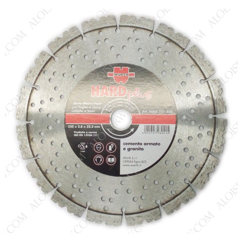 Disco diamantato Hard Plus 230x2,8x22,23mm per cemento armato e granito