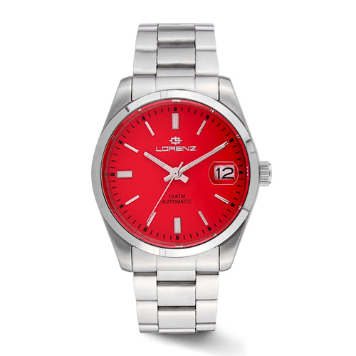 Orologio LORENZ uomo Ginevra King Automatico acciaio / rosso