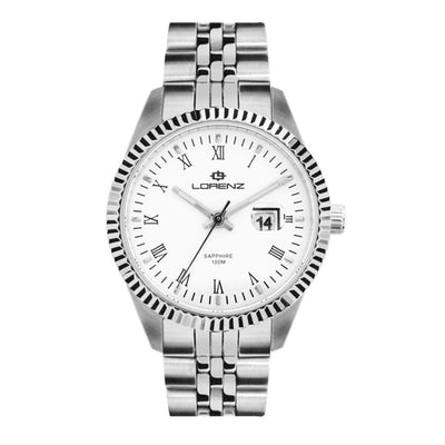 Orologio LORENZ donna Ginevra date acciaio / bianco