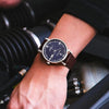 Orologio MASERATI uomo Eleganza data pelle marrone / blu