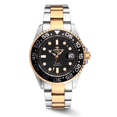 Orologio LORENZ uomo Tako Automatico data acciaio bicolore / nero
