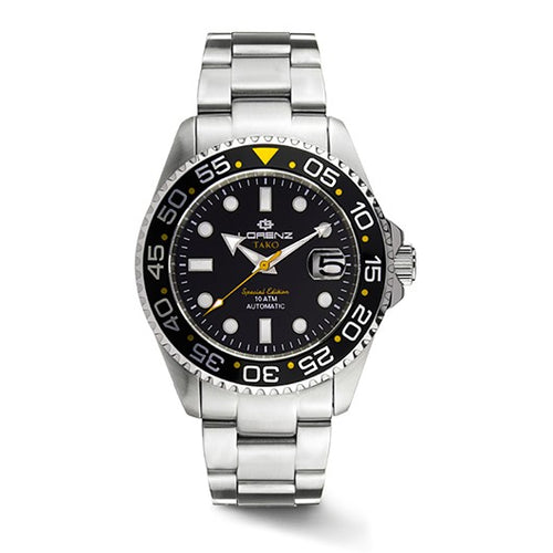 Orologio LORENZ uomo Tako Automatico Special Edition nero / giallo