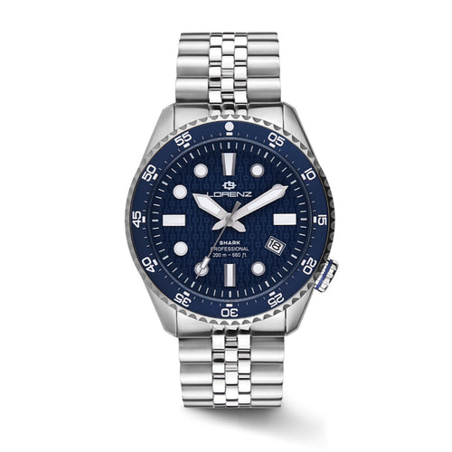Orologio LORENZ uomo Shark 5 Automatico acciaio / blu - 200 metri