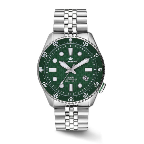 Orologio LORENZ uomo Shark 5 Automatico acciaio / verde - 200 metri