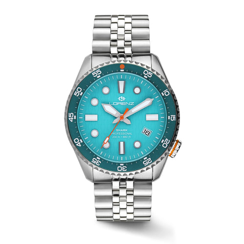 Orologio LORENZ uomo Shark 5 Automatico acciaio / azzurro - 200 metri