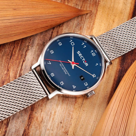 Orologio SECTOR uomo 370 datario acciaio / blu