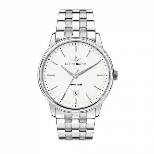 Orologio LUCIEN ROCHAT uomo Iconic datario acciaio / bianco