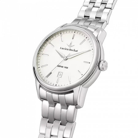 Orologio LUCIEN ROCHAT uomo Iconic datario acciaio / bianco