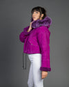 Beatrice Bis - Giacca Donna Viola in vera pelle e vera pelliccia