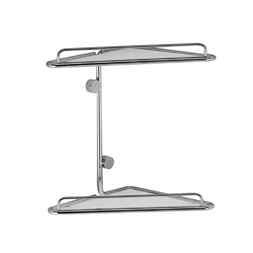 Angolo - Confezione 6pz - angolare doccia in ottone cromato ripiani in plexiglas