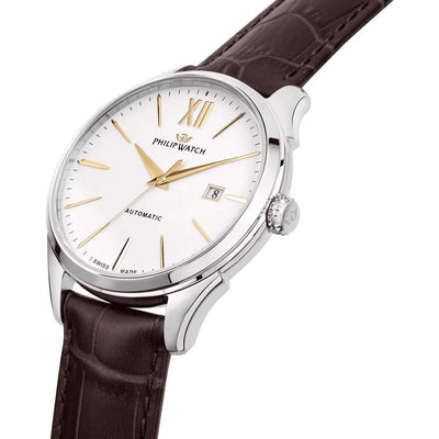 Orologio PHILIP WATCH uomo Roma Automatico pelle marrone / bianco