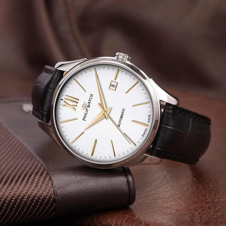 Orologio PHILIP WATCH uomo Roma Automatico pelle marrone / bianco