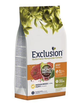 Exclusion Monoprotein Cani Puppy Medium Breed manzo
