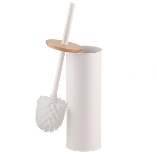 Scopino Da Bagno Con Portascopino Bianco Legno Moderno Da Wc Spazzolone 87459