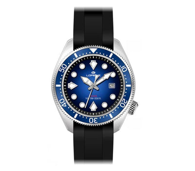 Orologio LORENZ uomo Scuba datario gomma nera / blu