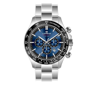 Orologio LORENZ uomo Crono Professional acciaio / blu