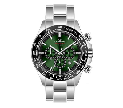 Orologio LORENZ uomo Crono Professional acciaio / verde