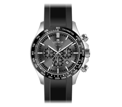 Orologio LORENZ uomo Crono Professional gomma nera / grigio