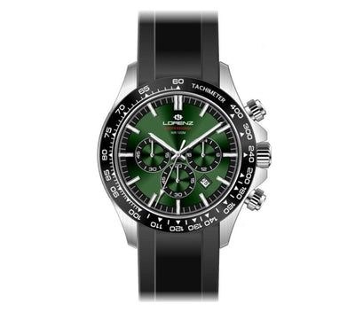 Orologio LORENZ uomo Crono Professional gomma nera / verde