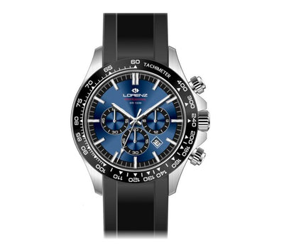Orologio LORENZ uomo Crono Professional gomma nera / blu