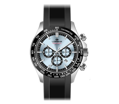 Orologio LORENZ uomo Crono Professional gomma nera / azzurro