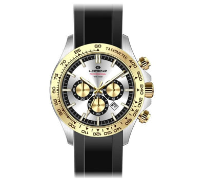 Orologio LORENZ uomo Crono Professional gomma nera / dorato