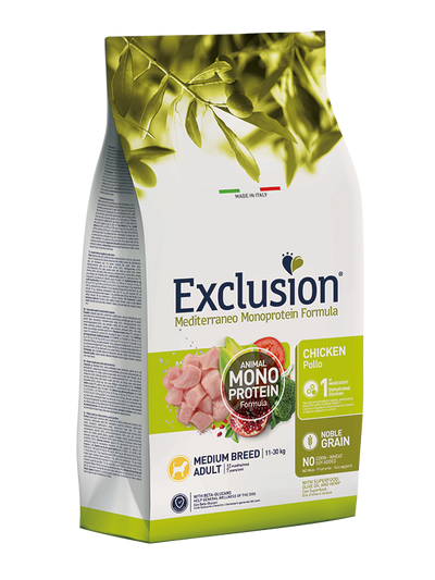 Exclusion Monoprotein Cani Adulti Medium Breed pollo