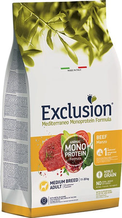 Exclusion Monoprotein Cani Adulti Medium Breed manzo