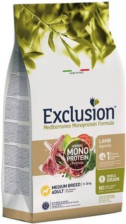 Exclusion Monoprotein Cani Adulti Medium Breed agnello