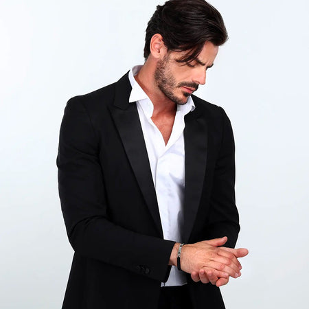 Bracciale MORELLATO uomo Moody pelle nera / acciaio