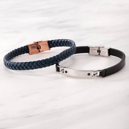 Bracciale MORELLATO uomo Moody pelle nera / acciaio