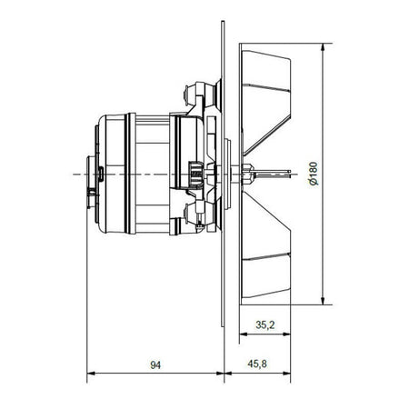 Estrattore - aspiratore fumi ECM FIME ES180P002 Stufa a pellet 14706253